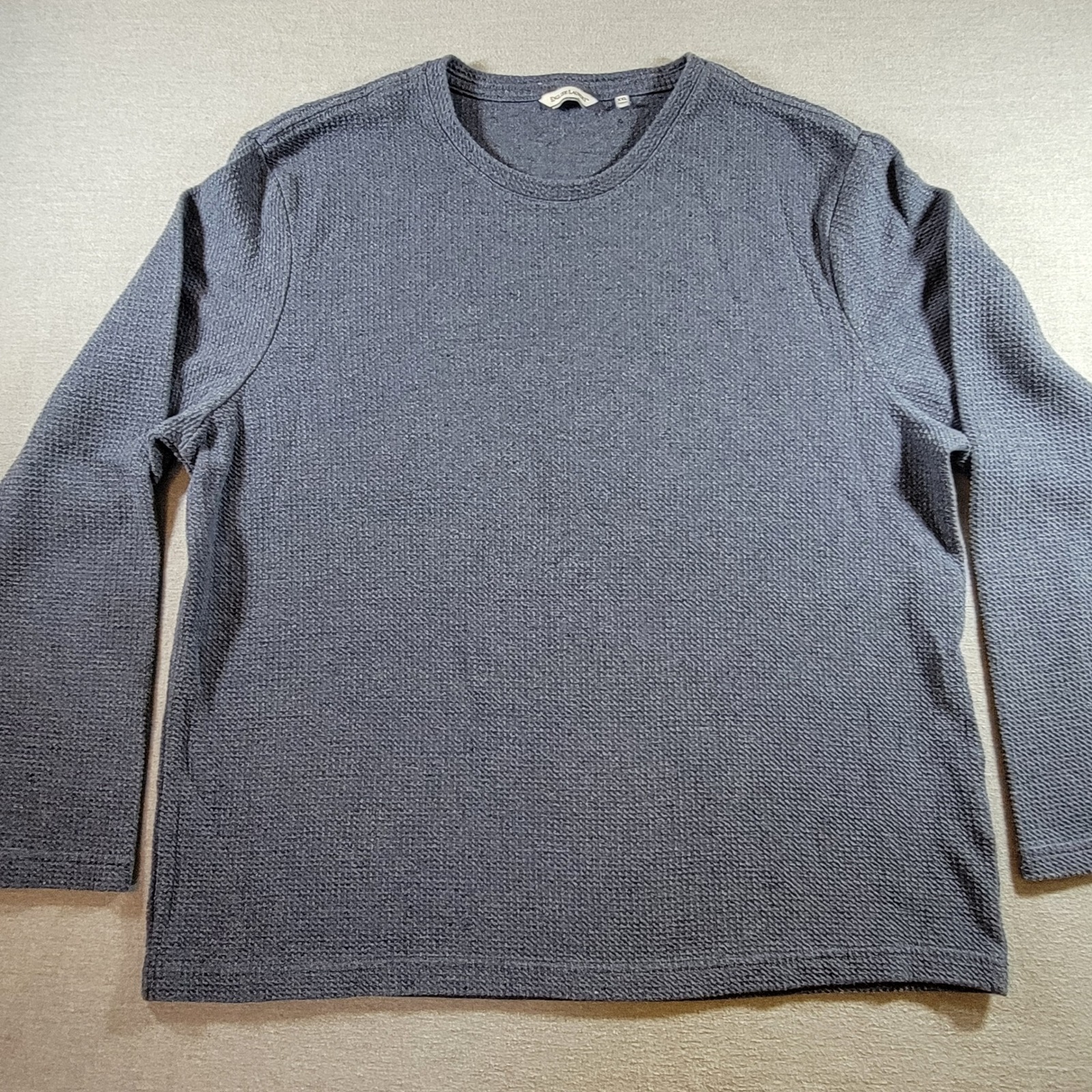 English Laundry Waffle Knit Shirt Mens Xxl Blue Crew Neck Excellent Long Sleeve